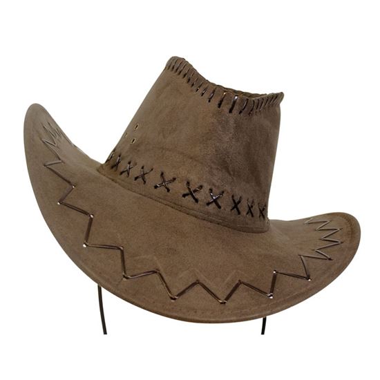 verkoop - attributen - Hoeden-diadeem - Cowboyhoed leerlintjes bruin